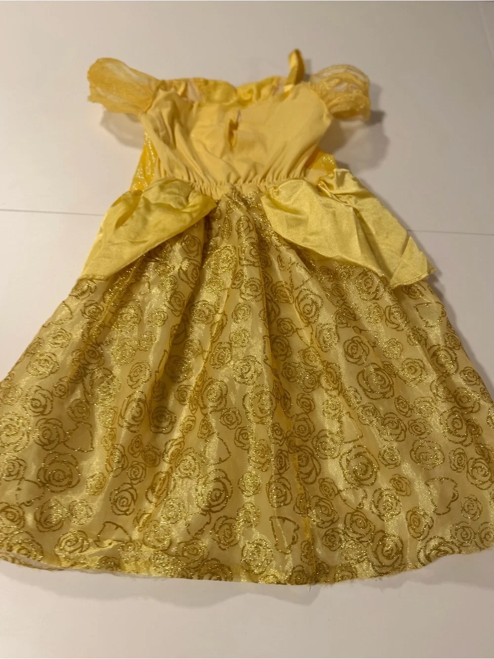 Disney Yellow Glitter Belle-Style Princess Costume Dress - SZ 4-6X - Picture 5 of 7
